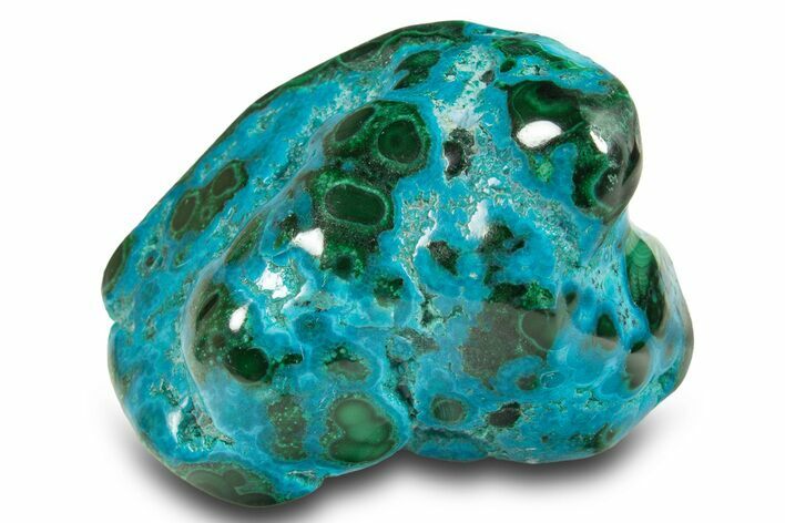 Vibrant Polished Malachite with Chrysocolla - DR Congo #305176